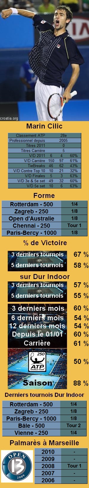 Statistiques tennis Marin Cilic